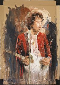 Oliver Jordan, Jimi Hendrix, 2013, &Ouml;l auf Pappe, 195 x 135 cm, courtesy of Galerie Seippel, K&ouml;ln